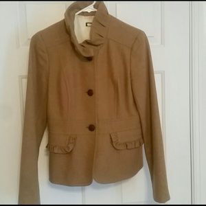 J. Crew Ruffle Camel Coat- 6